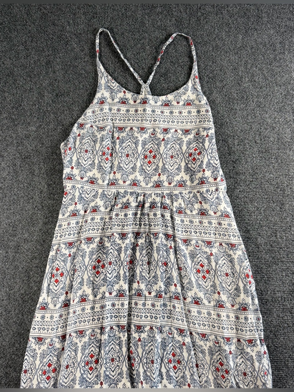 Roxy Border Paisley Strappy Maxi Pocket Sun Dress Women’s Size Medium Beach